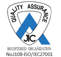 SW-CMM® Level5 Companyのロゴ、JIC Quality Assuranceのロゴ、ISMS ISR002のロゴ