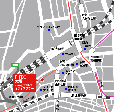 大阪・大阪オフィスの地図